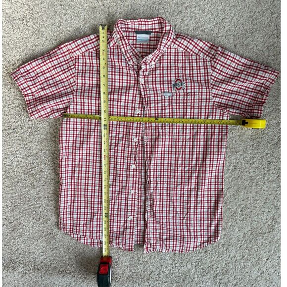 Columbia Boys M Ohio State Buckeyes Short Sleeve Button Up Shirt - Picture 4 of 5
